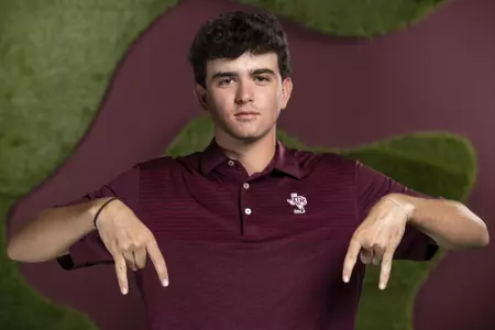 COLLEGE STATION, TX - August 26, 2021 - Dani Rodrigues of the Texas A&M Aggies during Men’s Golf Photo Day in College Station, TX. Photo By Kate Luffman/Texas A&M Athletics