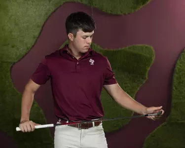 COLLEGE STATION, TX - August 26, 2021 - Walker Lee of the Texas A&M Aggies during Men’s Golf Photo Day in College Station, TX. Photo By Kate Luffman/Texas A&M Athletics
