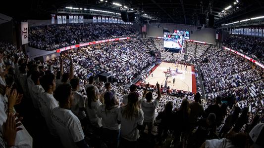 Upper level of student section in Reed Arena