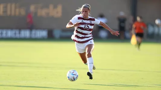 Laney Carroll charges toward goal against SFA