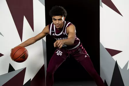 COLLEGE STATION, TX - July 20, 2022 - Erik Pratt during Texas A&M Aggies Men's Basketball photo day in College Station, TX. Photo By Kate Luffman/Texas A&M Athletics