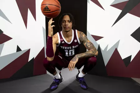 COLLEGE STATION, TX - July 20, 2022 - Ethan Henderson during Texas A&M Aggies Men's Basketball photo day in College Station, TX. Photo By Kate Luffman/Texas A&M Athletics