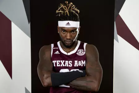 COLLEGE STATION, TX - July 20, 2022 - Tyrece Radford during Texas A&M Aggies Men's Basketball photo day in College Station, TX. Photo By Kate Luffman/Texas A&M Athletics