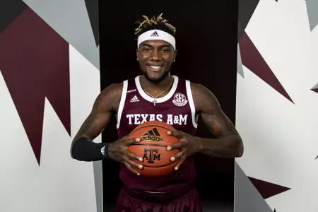 COLLEGE STATION, TX - July 20, 2022 - Tyrece Radford during Texas A&M Aggies Men's Basketball photo day in College Station, TX. Photo By Kate Luffman/Texas A&M Athletics