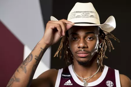 COLLEGE STATION, TX - July 20, 2022 - Jaelyn Lee during Texas A&M Aggies Men's Basketball photo day in College Station, TX. Photo By Kate Luffman/Texas A&M Athletics