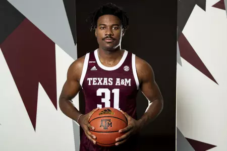 COLLEGE STATION, TX - July 20, 2022 - Julius Marble during Texas A&M Aggies Men's Basketball photo day in College Station, TX. Photo By Kate Luffman/Texas A&M Athletics