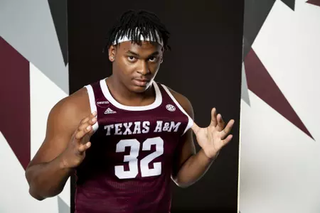 COLLEGE STATION, TX - July 20, 2022 - Ashton Smith during Texas A&M Aggies Men's Basketball photo day in College Station, TX. Photo By Kate Luffman/Texas A&M Athletics