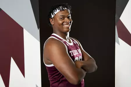 COLLEGE STATION, TX - July 20, 2022 - Ashton Smith during Texas A&M Aggies Men's Basketball photo day in College Station, TX. Photo By Kate Luffman/Texas A&M Athletics