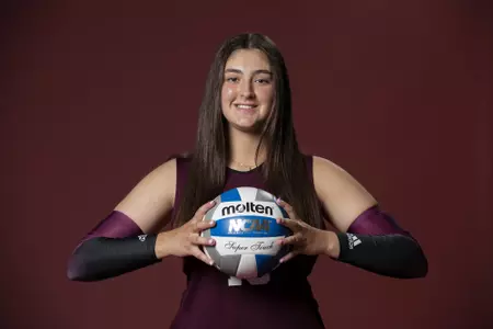 COLLEGE STATION, TX - August 12, 2022 - Setter Nisa Buzlutepe #13 of the Texas A&M Aggies during Texas A&M Aggies Volleyball photo day in College Station, TX. Photo By Aiden Shertzer/Texas A&M Athletics