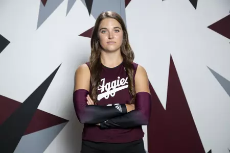 COLLEGE STATION, TX - August 12, 2022 - Libero/Defensive specialist Allison Fields #11 of the Texas A&M Aggies during Texas A&M Aggies Volleyball photo day in College Station, TX. Photo By Brendall O'Banon/Texas A&M Athletics