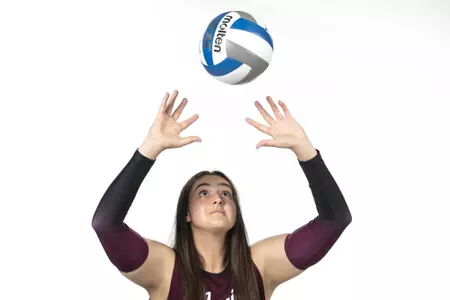 COLLEGE STATION, TX - August 12, 2022 - Setter Nisa Buzlutepe #13 of the Texas A&M Aggies during Texas A&M Aggies Volleyball photo day in College Station, TX. Photo By Kate Luffman/Texas A&M Athletics