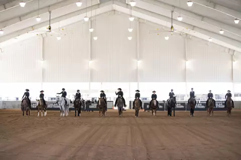 COLLEGE STATION, TX - MARCH 06, 2021 - during the meet between the Georgia Bulldogs and the Texas A&M Aggies at Hildebrand Equine Complex in College Station, TX. Photo By Craig Bisacre/Texas A&M Athletics