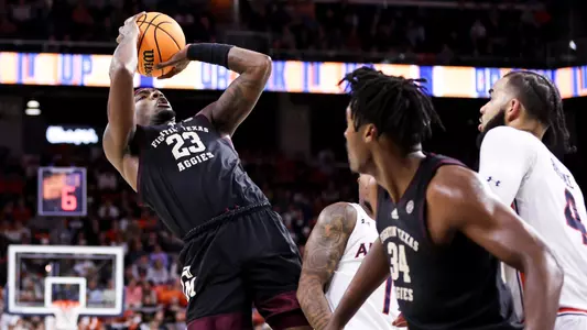 AUBURN, AL - January 25, 2023 - Guard Tyrece Radford #23 of the Texas A&M Aggies during the game between the Auburn Tigers and the Texas A&M Aggies at Auburn Arena in Auburn, AL. Photo By Craig Bisacre