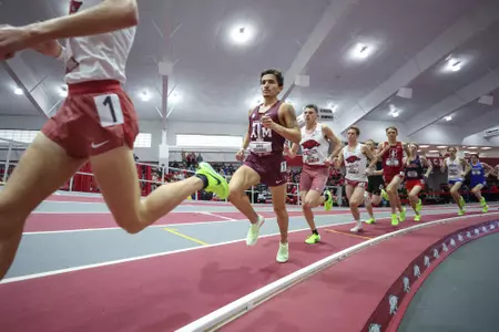 COLLEGE STATION, TX - January 28, 2023 - Eric Casarez during the Razorback Invitational at Randal Tyson Track Complex in Fayetteville, Arkansas. Photo By Evan Pilat