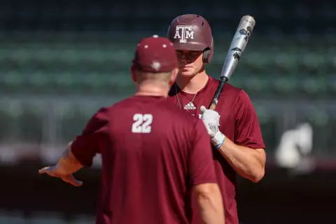 COLLEGE STATION, TX - January 01, 2000 - During baseball practice at Olson Field in College Station, TX. Photo By Evan Pilat/Texas A&M Athletics