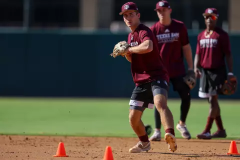 COLLEGE STATION, TX - January 01, 2000 - During baseball practice at Olson Field in College Station, TX. Photo By Evan Pilat/Texas A&M Athletics