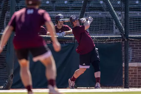 COLLEGE STATION, TX - October 05, 2022 - During practice at Olson Field in College Station, TX. Photo By Evan Pilat/Texas A&M Athletics