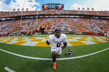 KNOXVILLE, TN - October 14, 2023 - during the game between the Tennessee Volunteers and the Texas A&M Aggies at Neyland Stadium in Knoxville, TN. Photo By Craig Bisacre/Texas A&M Athletics