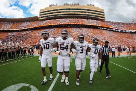 KNOXVILLE, TN - October 14, 2023 - during the game between the Tennessee Volunteers and the Texas A&M Aggies at Neyland Stadium in Knoxville, TN. Photo By Craig Bisacre/Texas A&M Athletics
