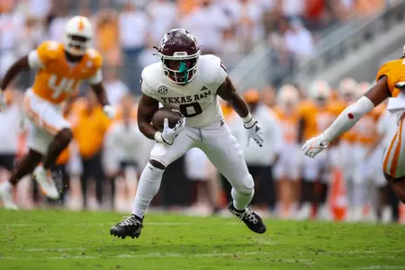 KNOXVILLE, TN - October 14, 2023 - during the game between the Tennessee Volunteers and the Texas A&M Aggies at Neyland Stadium in Knoxville, TN. Photo By Craig Bisacre/Texas A&M Athletics