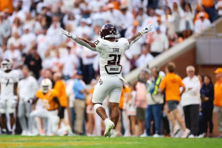 KNOXVILLE, TN - October 14, 2023 - during the game between the Tennessee Volunteers and the Texas A&M Aggies at Neyland Stadium in Knoxville, TN. Photo By Craig Bisacre/Texas A&M Athletics