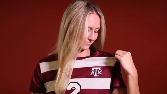 COLLEGE STATION, TX - July 20, 2023 - Midfielder/Forward Kate Colvin #2 of the Texas A&M Aggies during Texas A&M Aggies Soccer photo day in College Station, TX. Photo By Evan Pilat/Texas A&M Athletics