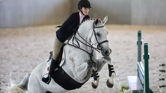 COLLEGE STATION, TX - October 06, 2023 - Devon Thomas of the Texas A&M Aggies during the game between the Georgia Bulldogs and the Texas A&M Aggies at Hildebrand Equine Complex in College Station, TX. Photo By Rachel Mahan/Texas A&M Athletics