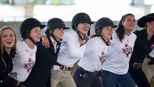 COLLEGE STATION, TX - October 06, 2023 - Alexa Leong of the Texas A&M Aggies during the game between the Georgia Bulldogs and the Texas A&M Aggies at Hildebrand Equine Complex in College Station, TX. Photo By Rachel Mahan/Texas A&M Athletics