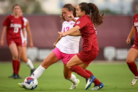 COLLEGE STATION, TX - October 08, 2023 - Midfielder/Defender Mia Pante #13 of the Texas A&M Aggies during the game between the Alabama Crimson Tide and the Texas A&M Aggies at Ellis Field in College Station, TX. Photo By Brendall O'Banon/Texas A&M Athletics