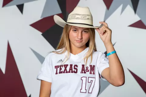 COLLEGE STATION, TX - November 04, 2022 - during Texas A&M Aggies Softball recruit photo shoot in College Station, TX. Photo By Evan Pilat/Texas A&M Athletics
