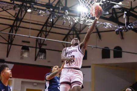 KISSIMMEE, FL - November 23, 2023 - Guard Tyrece Radford #23 of the Texas A&M Aggies during the game between the Penn State Nittany Lions and the Texas A&M Aggies at State Farm Field House at ESPN Wide World of Sports Complex in Kissimmee, FL. Photo By Craig Bisacre/Texas A&M Athletics