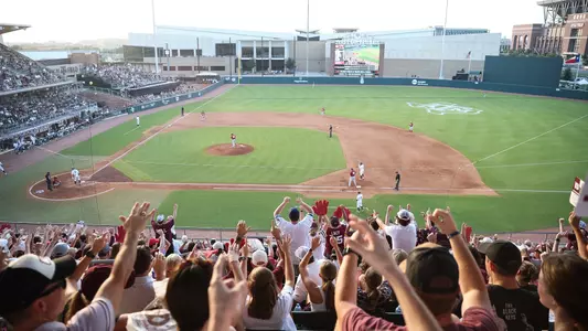 COLLEGE STATION, TX - May 12, 2023 - Fans during the game between the Alabama Crimson Tide and the Texas A&M Aggies at Blue Bell Park in College Station, TX. Photo By Ethan Mito/Texas A&M Athletics