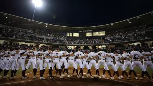COLLEGE STATION, TX - May 12, 2023 - Texas A&M Aggies baseball team during the game between the Alabama Crimson Tide and the Texas A&M Aggies at Blue Bell Park in College Station, TX. Photo By Ethan Mito/Texas A&M Athletics