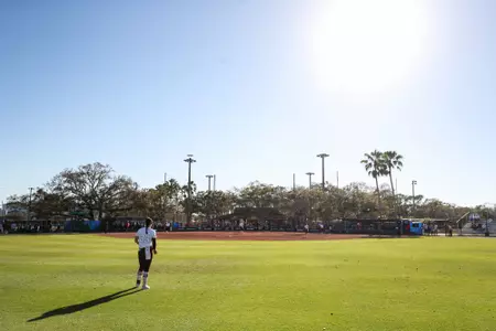 COLLEGE STATION, TX - February 18, 2023 - Outfielder Allie Enright #33 of the Texas A&M Aggies during the game between the Nebraska Cornhuskers and the Texas A&M Aggies at Eddie C. Moore Complex in Clearwater, FL. Photo By Brendall O'Banon/Texas A&M Athletics