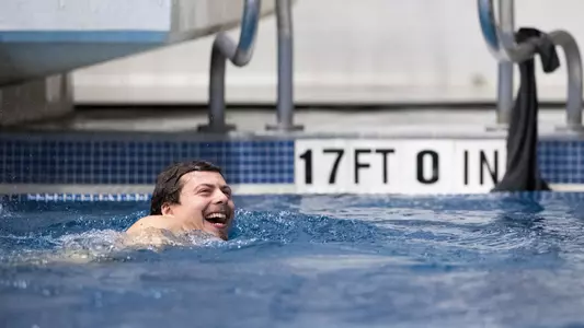 COLLEGE STATION, TX - November 04, 2022 - Victor Povzner of the Texas A&M Aggies during the game between the TCU Horned Frogs and the Texas A&M Aggies at Rec Center Natatorium in College Station, TX. Photo By Ethan Mito/Texas A&M Athletics
