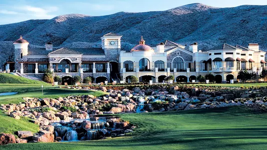 The picturesque clubhouse at the Southern Highlands Golf Club