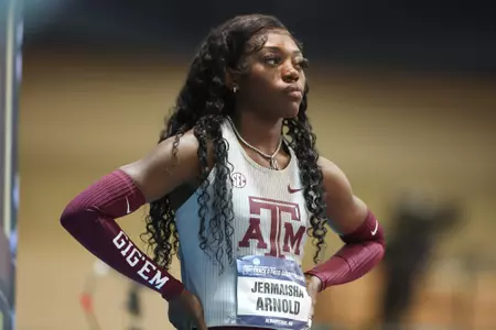 COLLEGE STATION, TX - March 10, 2023 - Jermaisha Arnold of the Texas A&M Aggies during the NCAA Championships at Albuquerque Convention Center in Albuquerque, New Mexico. Photo By Evan Pilat/Texas A&M Athletics