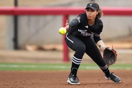 FAYETTEVILLE, AR - March 11, 2023 - Infielder Amari Harper #13 of the Texas A&M Aggies during the game between the Arkansas Razorbacks and the Texas A&M Aggies at Bogle Park in Fayetteville, AR. Photo By Ethan Mito/Texas A&M Athletics