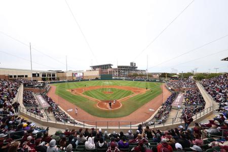 COLLEGE STATION, TX - March 18, 2023 - During the game between the LSU Tigers and the Texas A&M Aggies at Blue Bell Park in College Station, TX. Photo By Brendall O'Banon/Texas A&M Athletics

