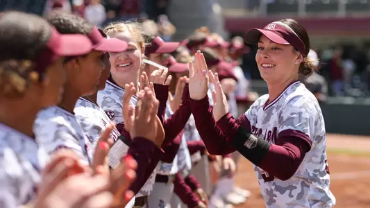 COLLEGE STATION, TX - March 19, 2023 - Outfielder Allie Enright #33 of the Texas A&M Aggies during the game between the Georgia Bulldogs and the Texas A&M Aggies at Davis Diamond in College Station, TX. Photo By Evan Pilat/Texas A&M Athletics