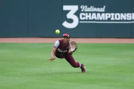 COLLEGE STATION, TX - March 22, 2023 - Outfielder Bre Warren #4 of the Texas A&M Aggies during the game between the LA Tech Bulldogs and the Texas A&M Aggies at Davis Diamond in College Station, TX. Photo By Evan Pilat/Texas A&M Athletics