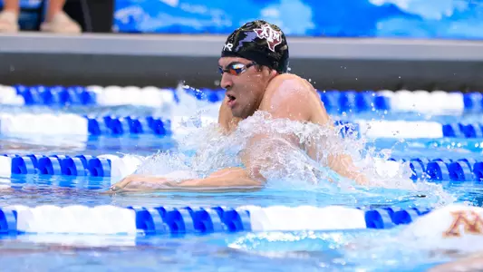 Andres Puente swimming the 200 breast at NCAA Championships