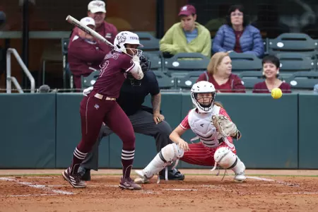 COLLEGE STATION, TX - March 29, 2023 - Infielder Koko Wooley #3 of the Texas A&M Aggies during the game between the Incarnate Word Cardinals and the Texas A&M Aggies at Davis Diamond in College Station, TX. Photo By Evan Pilat/Texas A&M Athletics