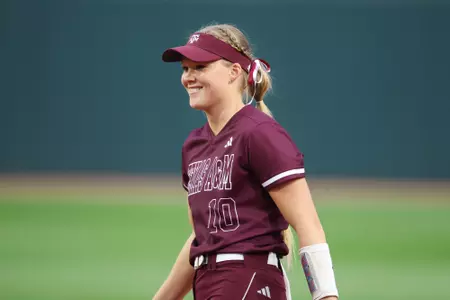 COLLEGE STATION, TX - March 29, 2023 - Pitcher Shaylee Ackerman #10 of the Texas A&M Aggies during the game between the Incarnate Word Cardinals and the Texas A&M Aggies at Davis Diamond in College Station, TX. Photo By Evan Pilat/Texas A&M Athletics