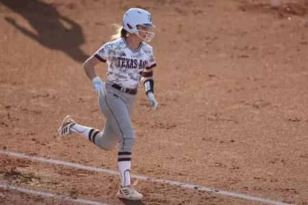 COLLEGE STATION, TX - April 12, 2023 - Outfielder Paige Lott #7 of Texas A&M Aggies during the game between the Louisiana Ragin' Cajuns and the Texas A&M Aggies at Davis Diamond in College Station, TX. Photo By Evan Pilat/Texas A&M Athletics