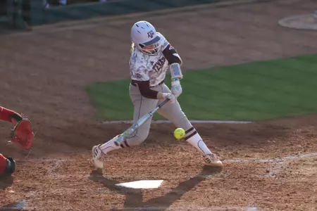 COLLEGE STATION, TX - April 12, 2023 - Catcher Julia Cottrill #42 of the Texas A&M Aggies during the game between the Louisiana Ragin' Cajuns and the Texas A&M Aggies at Davis Diamond in College Station, TX. Photo By Evan Pilat/Texas A&M Athletics