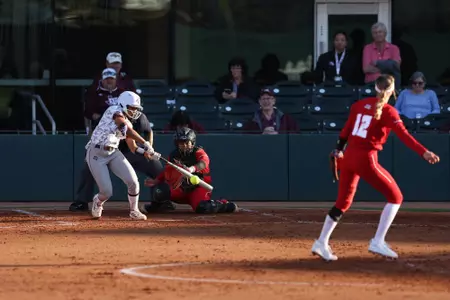 COLLEGE STATION, TX - April 12, 2023 - Infielder Koko Wooley #3 of the Texas A&M Aggies during the game between the Louisiana Ragin' Cajuns and the Texas A&M Aggies at Davis Diamond in College Station, TX. Photo By Evan Pilat/Texas A&M Athletics