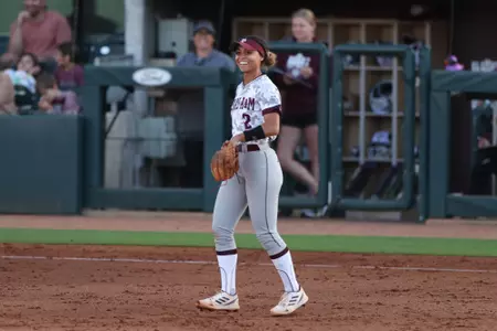 COLLEGE STATION, TX - April 12, 2023 - Infielder Rylen Wiggins #2 of the Texas A&M Aggies during the game between the Louisiana Ragin' Cajuns and the Texas A&M Aggies at Davis Diamond in College Station, TX. Photo By Evan Pilat/Texas A&M Athletics