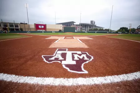 COLLEGE STATION, TX - April 02, 2023 - Olsen Field during the game between the Rebels and the Texas A&M Aggies at Blue Bell Park in College Station, TX. Photo By Rachel Mahan/Texas A&M Athletics