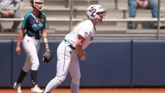 OXFORD, MS - April 22, 2023 - Catcher Julia Cottrill #42 of the Texas A&M Aggies during the game between the Ole Miss Rebels and the Texas A&M Aggies at Ole Miss Softball Complex in Oxford, MS. Photo By Evan Pilat